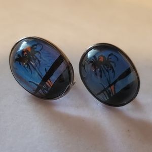 Vintage Butterfly Wing Earrings Sterling Silver